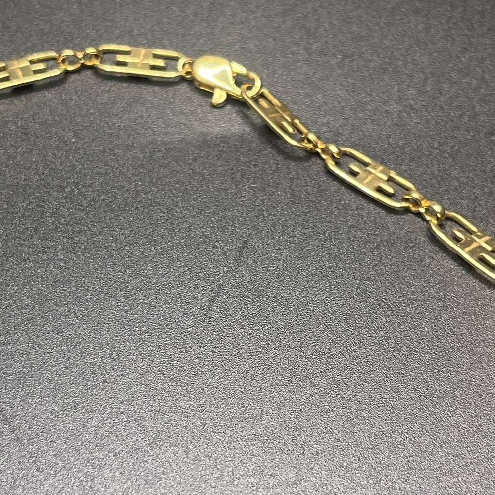 Gold tone chain necklace Givenchy style vintage link necklace GS signed - Picture 3 of 7